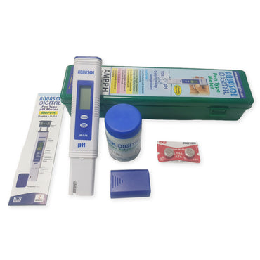 Digital handheld pH meter for agriculture and hydroponics