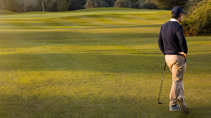 Golf course turf maintenance with professional machinery