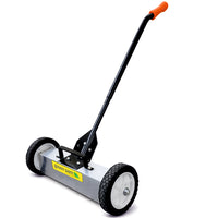 GPMS 18 Light Duty Magnetic Sweeper components with quick assembly design including magnetic head wheels and handle.