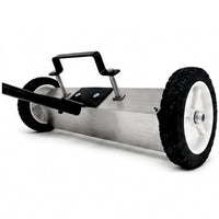 Wide magnetic sweeping head of the GPMS 18 Light Duty Magnetic Sweeper for efficient ferrous metal debris collection.
