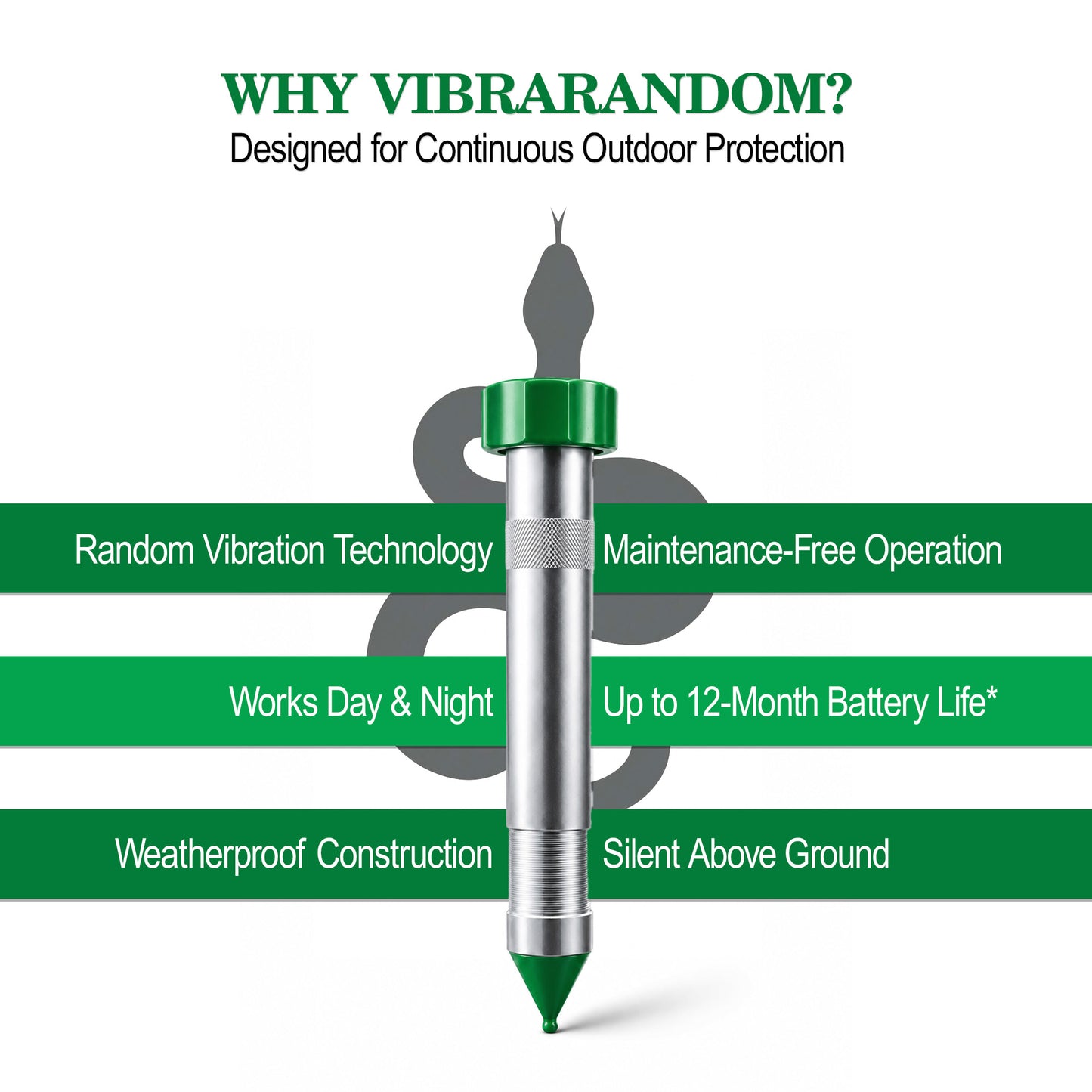 Vibrarandom Snake Repeller