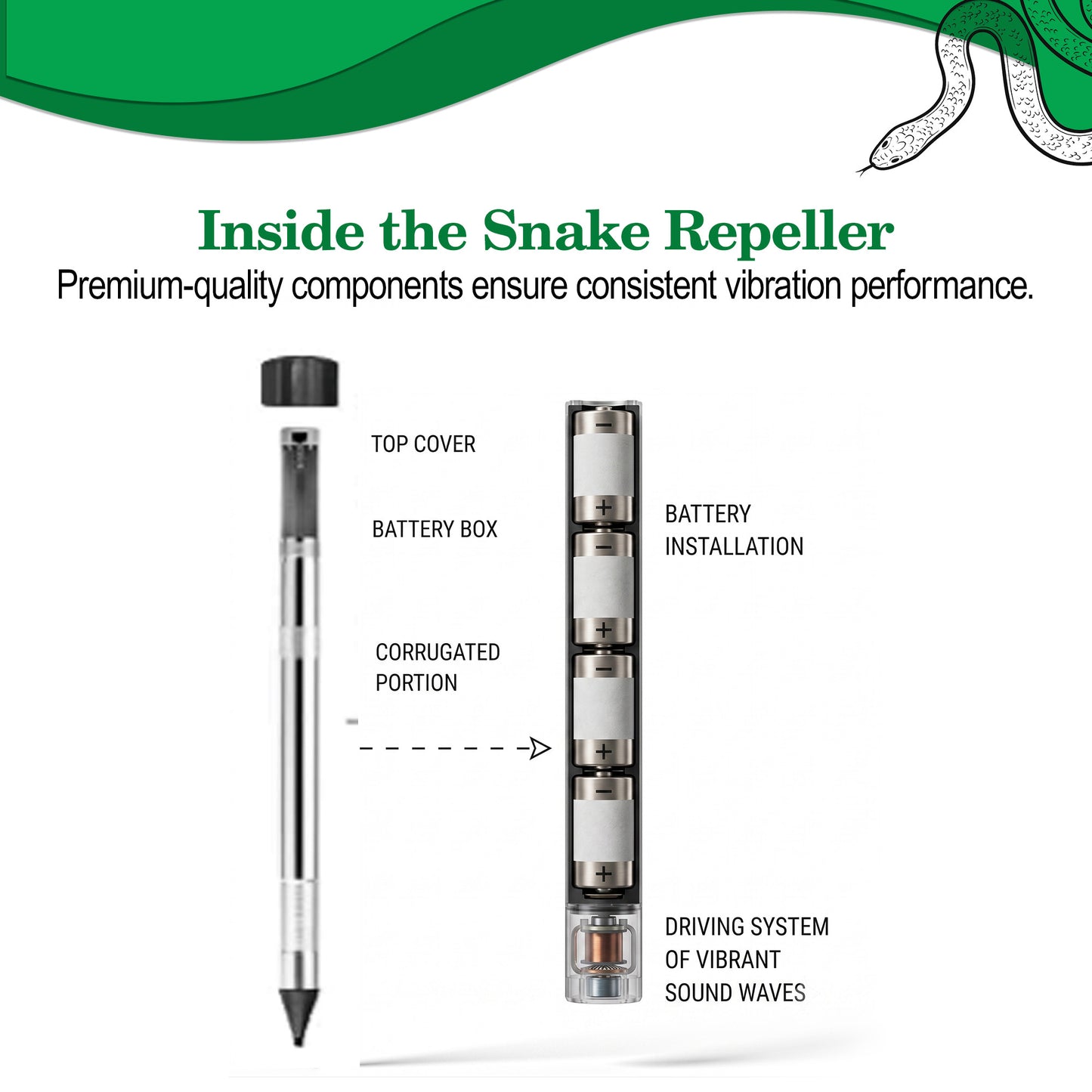 Vibrarandom Snake Repeller