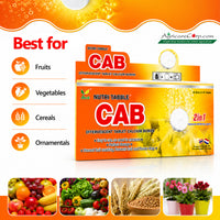 Nutri Tabble CAB application guide for foliar spray and drone application with recommended tablet dosage in 20 litre water tank.