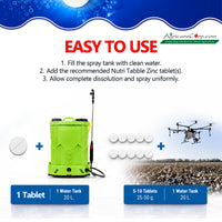 How to use Agricare Nutri Tabble Zinc effervescent tablets for spray tanks and drone spraying.