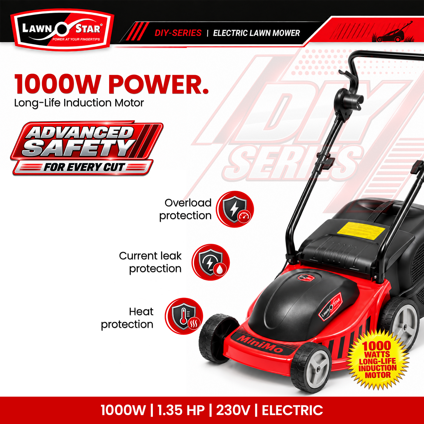 Lawn Star MiniMo Electric Lawn Mower 1000W