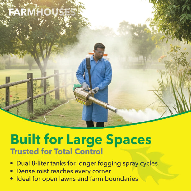 Thermal fogging machine for farmhouses and large open spaces, powerful fogging sprayer for wide area pest control