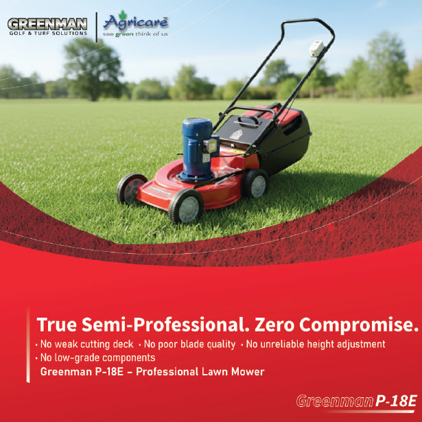 Greenman P-18E electric lawn mower delivering clean and consistent grass cutting on large lawns