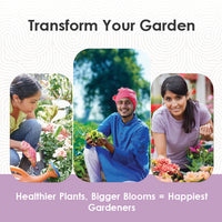 Happy gardeners showing healthier plants after regular use of epsom salt fertilizer.