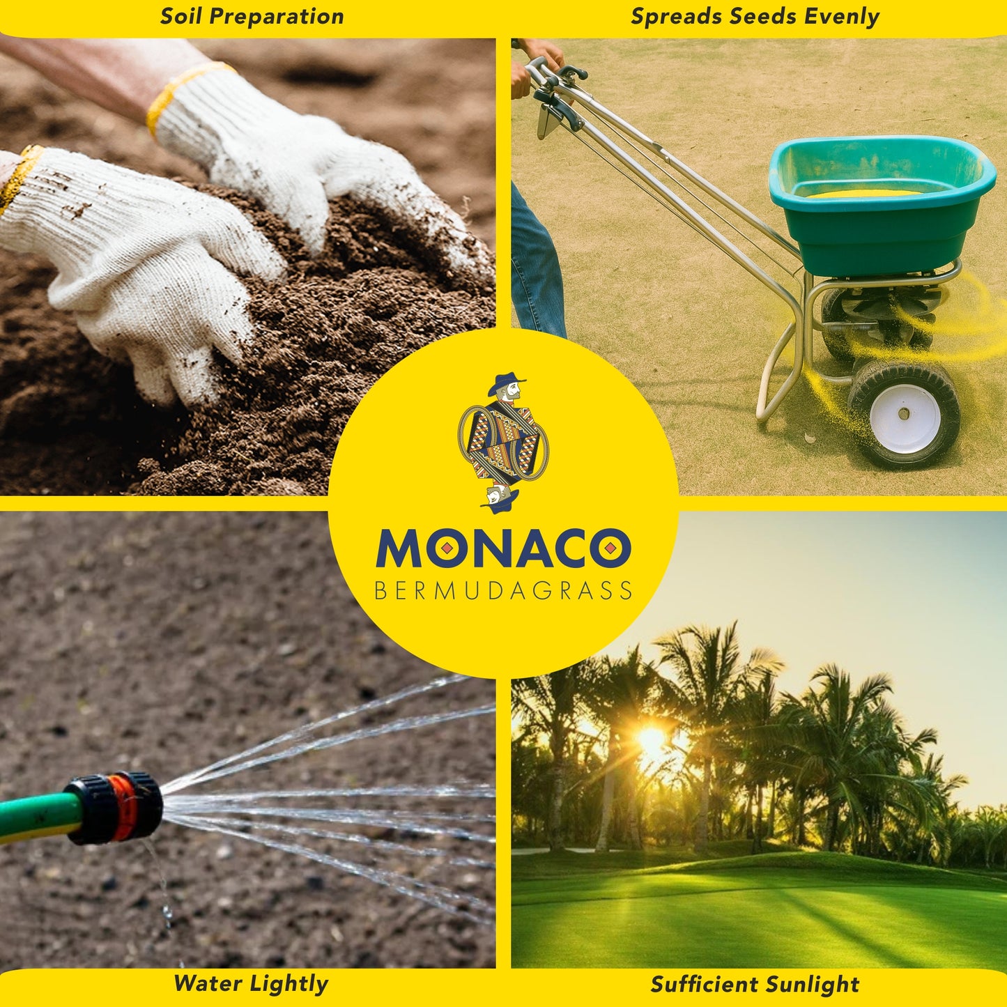 Golf fairway covered in well-maintained Monaco Bermudagrass turf