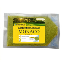 Monaco Elite Seeded Bermudagrass close-up showing 25g Pack