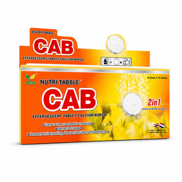 Nutri Tabble CAB Effervescent Calcium Boron Tablets with 2 in 1 nutrients and buffering agent for advanced Calcium and Boron nutrition.