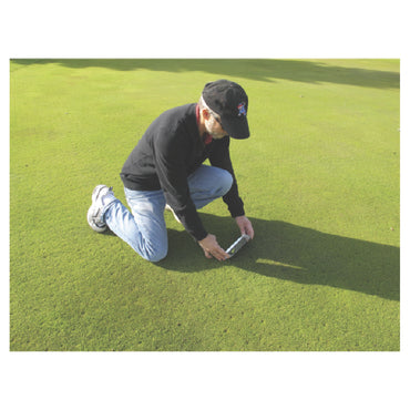 Prism-Gage showing turf cut height and quality comparison