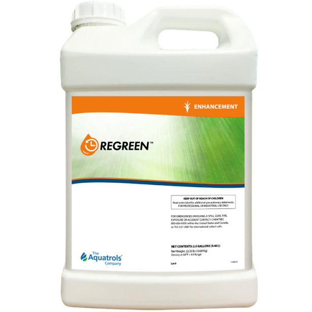 ReGreen Enhancement turf colourant for restoring natural green colour on dormant and actively growing turfgrass.