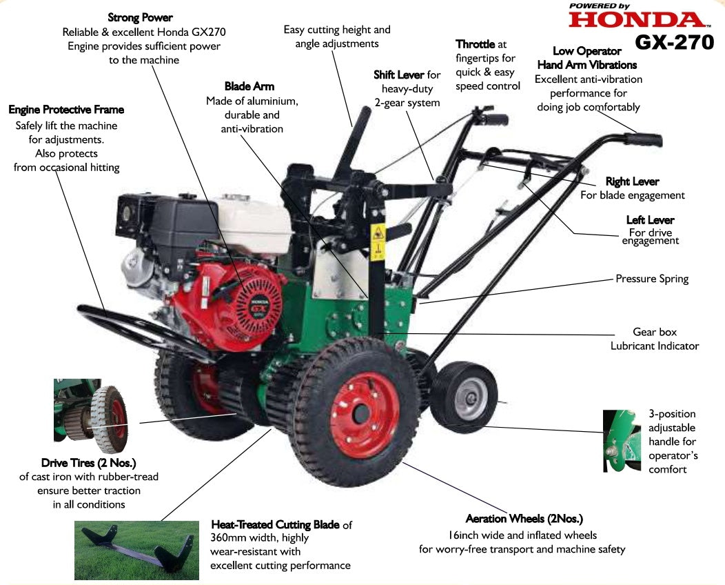 California Trimmer LYZ360EJ Heavy-Duty Sod Cutter Honda GX270 ...