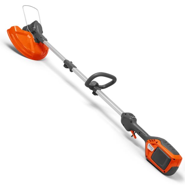Husqvarna 215iL cordless battery grass trimmer with BLi-X 36V battery, 31 cm cutting width, brushless motor, 40-B70 battery and 40-C80 charger.