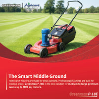 Greenman P-18E semi-professional lawn mower for medium to large lawns up to 1000 sq meters
