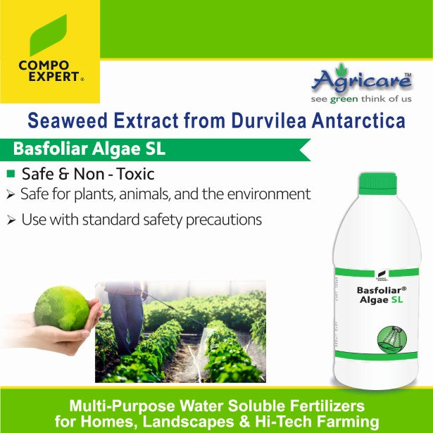 Farmer applying Basfoliar Algae SL as foliar spray on crop plants