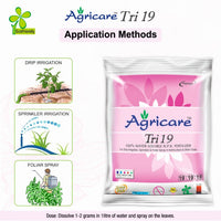 Tri 19 NPK fertilizer dissolved in water ready for foliar spray