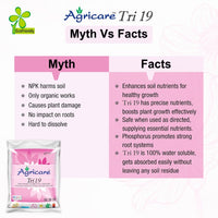 Tri 19 fertilizer mixed in water for drip irrigation application